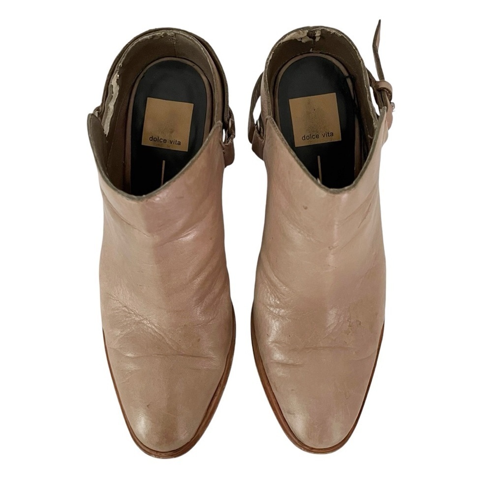 Dolce Vita Ankle Booties Women's Size 8 Leather Sling Back 3.5 in. Heel Slip On
